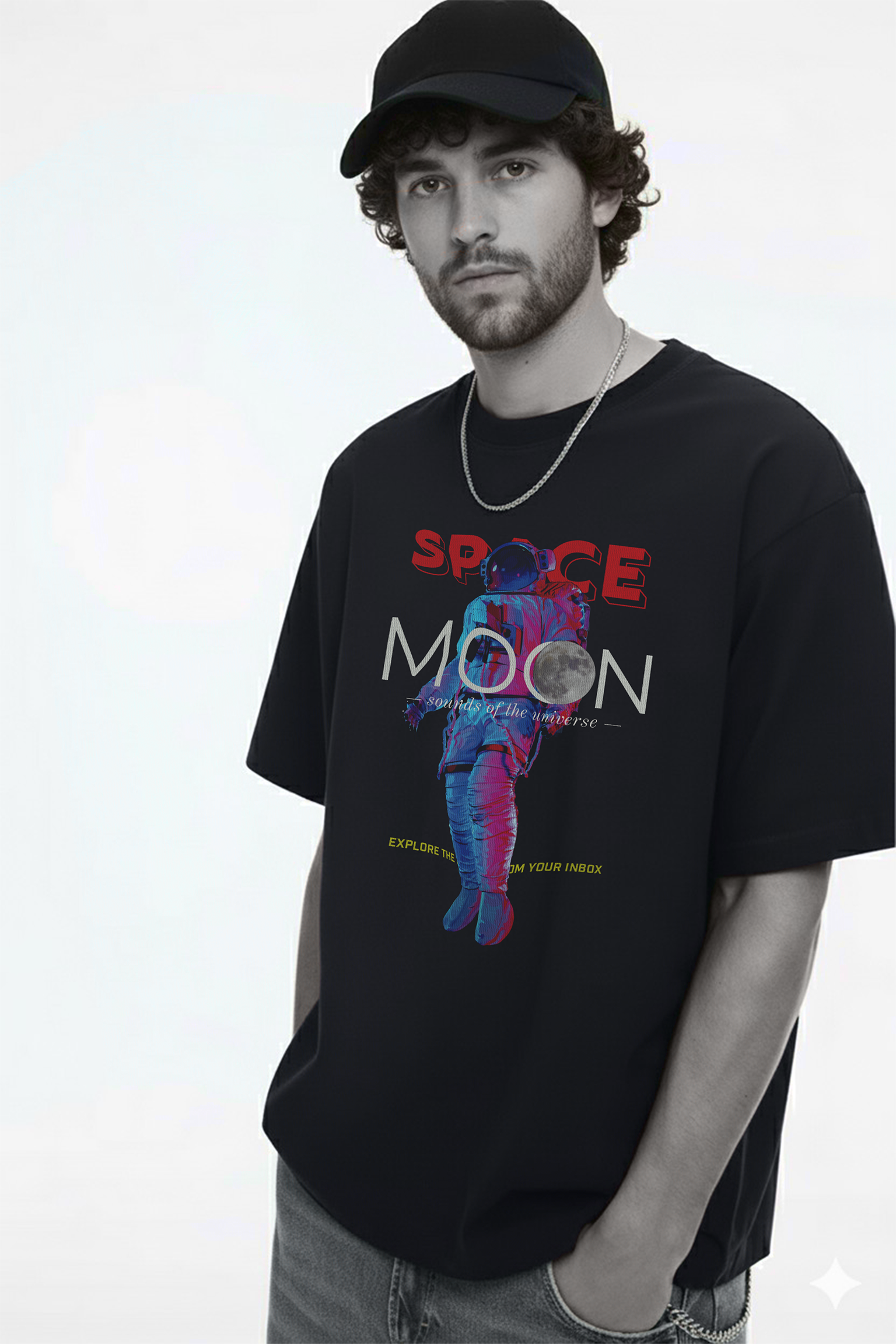 Astronaut Space Moon Graphic T-Shirt || OVERSIZED