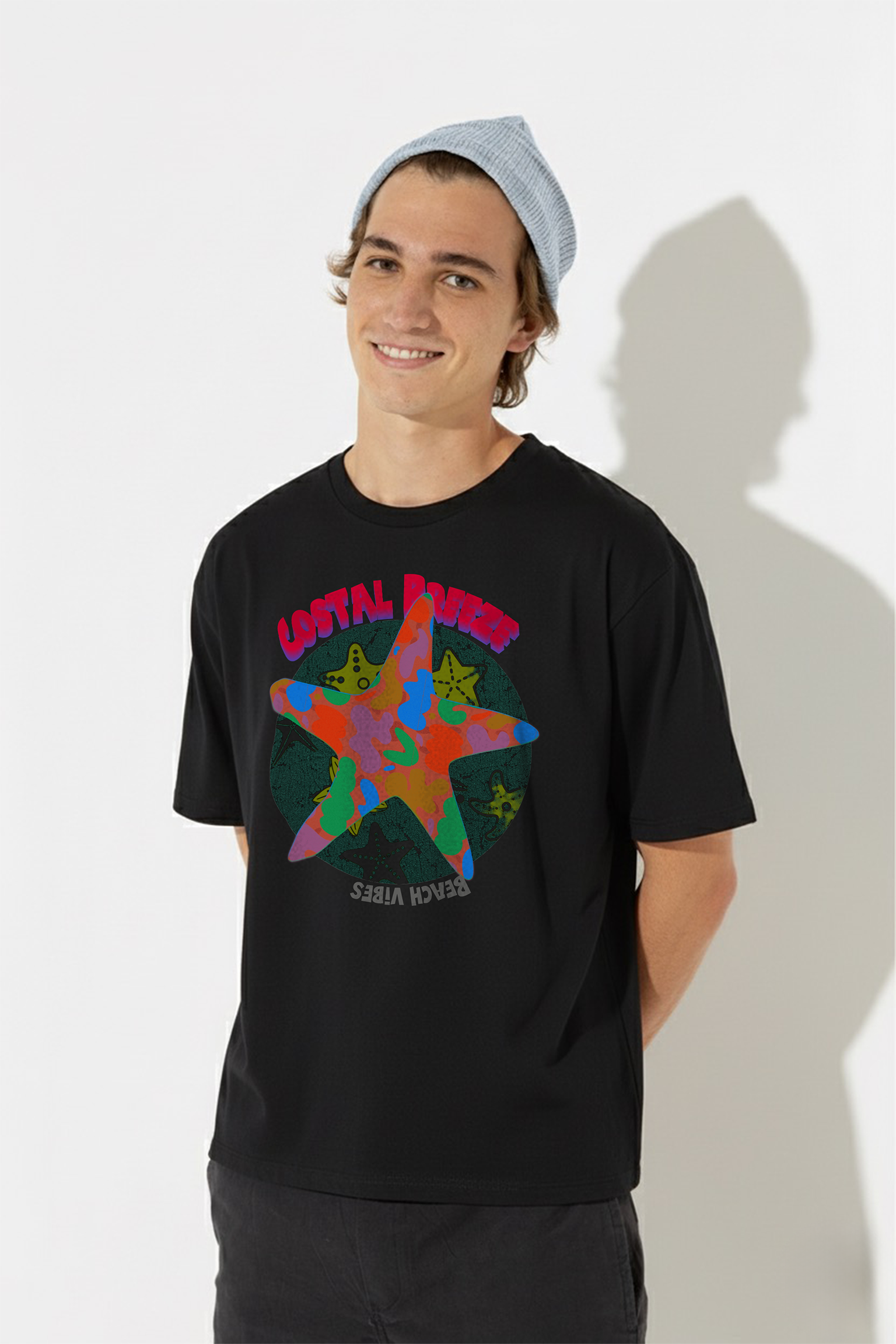 Groove in Vibes Brown Graphic T-Shirt