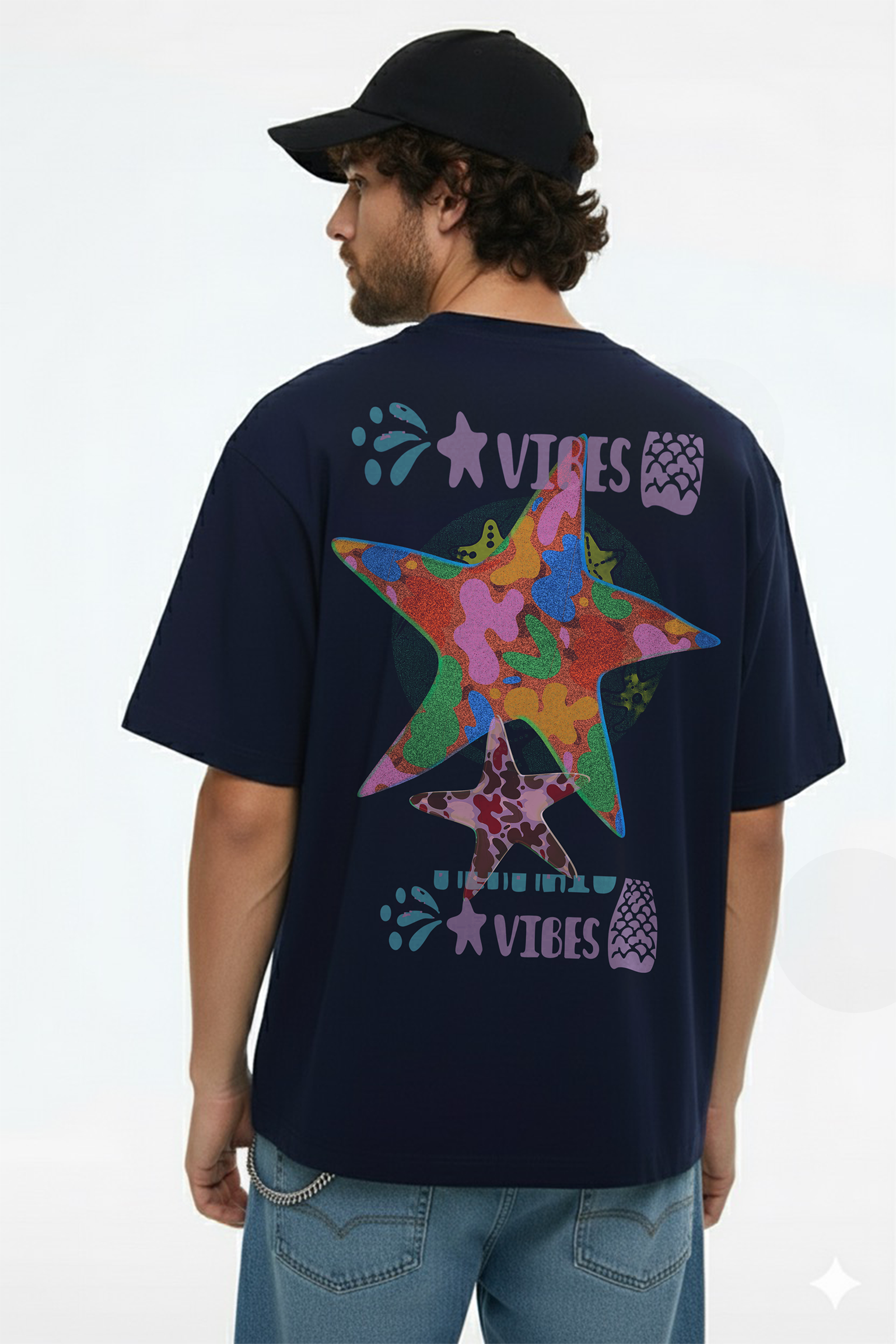 Groove in Vibes Brown Graphic T-Shirt