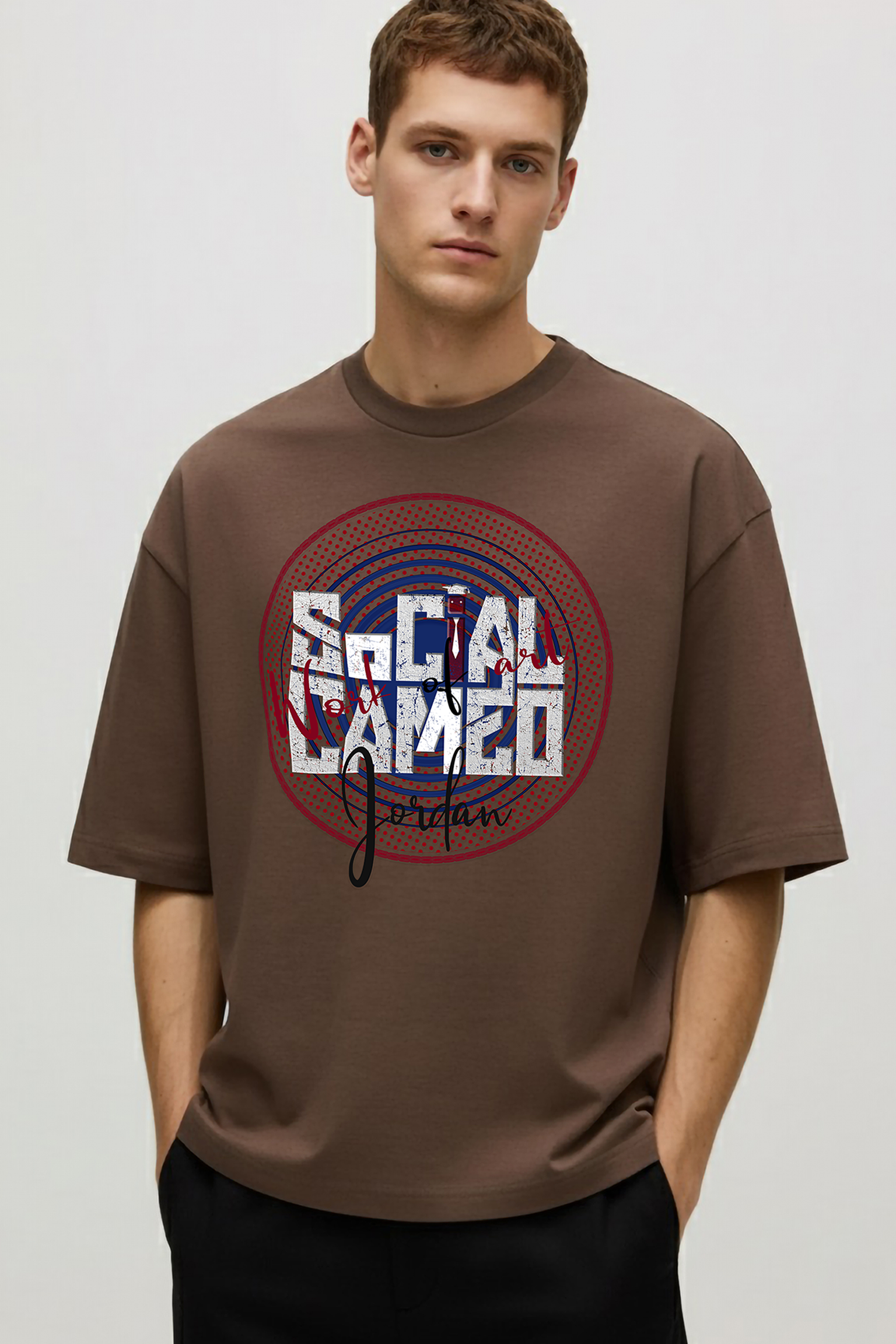 Retro Social Camouflage Graphic Tee || OVERSIZED